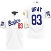 The LA Dodgers Gray 83 2020 Championship Golden Edition White Jersey Inspired Style 3D All Over Print Polo Shirt