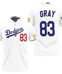 The LA Dodgers Gray 83 2020 Championship Golden Edition White Jersey Inspired Style 3D All Over Print Polo Shirt
