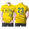 The LA Lakers Lebron James 23 Nba Basketball 2021 Allstar Western Conference Gold Jersey Style Gift Polo Shirt
