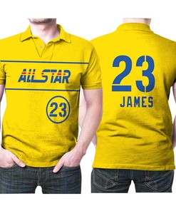The LA Lakers Lebron James 23 Nba Basketball 2021 Allstar Western Conference Gold Jersey Style Gift Polo Shirt