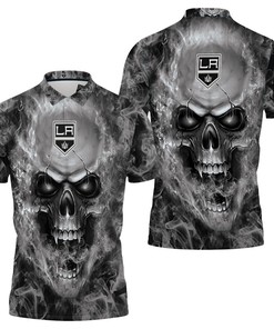 The Perfect Gift for Any LA Kings Fan: All-Over Print Skull Polo Shirt