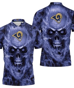 The Perfect Gift for Every LA Rams Fan: All-Over Print Skull 3D Polo Shirt