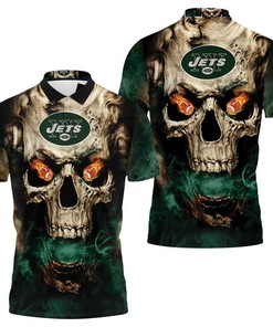 The Ultimate Statement Piece: Jets Skull Fire 3D Polo Shirt Jersey All Over Print