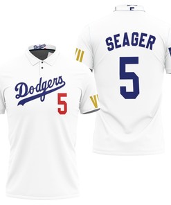 The White Seager 5 2020 Championship Golden Edition Jersey Inspired Style 3D All Over Print Polo Shirt