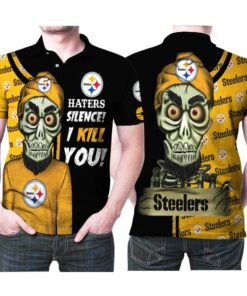 This Art Pittsburgh Steelers Haters Silence I Kill You Printed 3D Polo Shirt is perfect for any fan of the team.