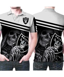 This Death God Oakland Raiders Nfl Football Team Logo 3d Designed Allover Polo Shirt All Over Print Shirt 3D T-Shirt