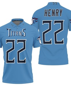 This Derrick Henry Tennessee Titans Game Light Blue 2019 Jersey Inspired Style 3D All Over Print Polo Shirt