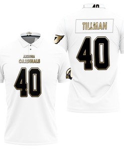 This Design Arizona Cardinals Pat Tillman #40 Great Player White 100th Season Golden Edition Polo Shirt