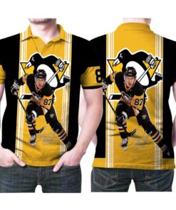 This Pittsburgh Penguins Sidney Crosby 87 Signed 3D All Over Print Polo Shirt is a must-have for every hockey fan.