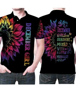 This Sunshine Mixed with a Little Hurricane Sunflowers 3D Breathable Fabric Athleisure Polo Shirt All Shirt 3D T-Shirt