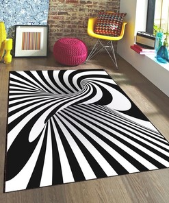 Tie Dye Ethnic Tribe Rainbow Bathroom Mat - Colorful Vortex Swirl Non-Slip Runner Area Rug