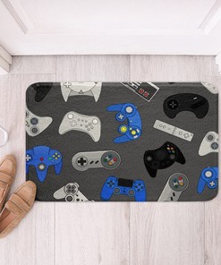 Tie Dye Gamer Rug for Game Room Decor - Area Rug with Gaming Console Print