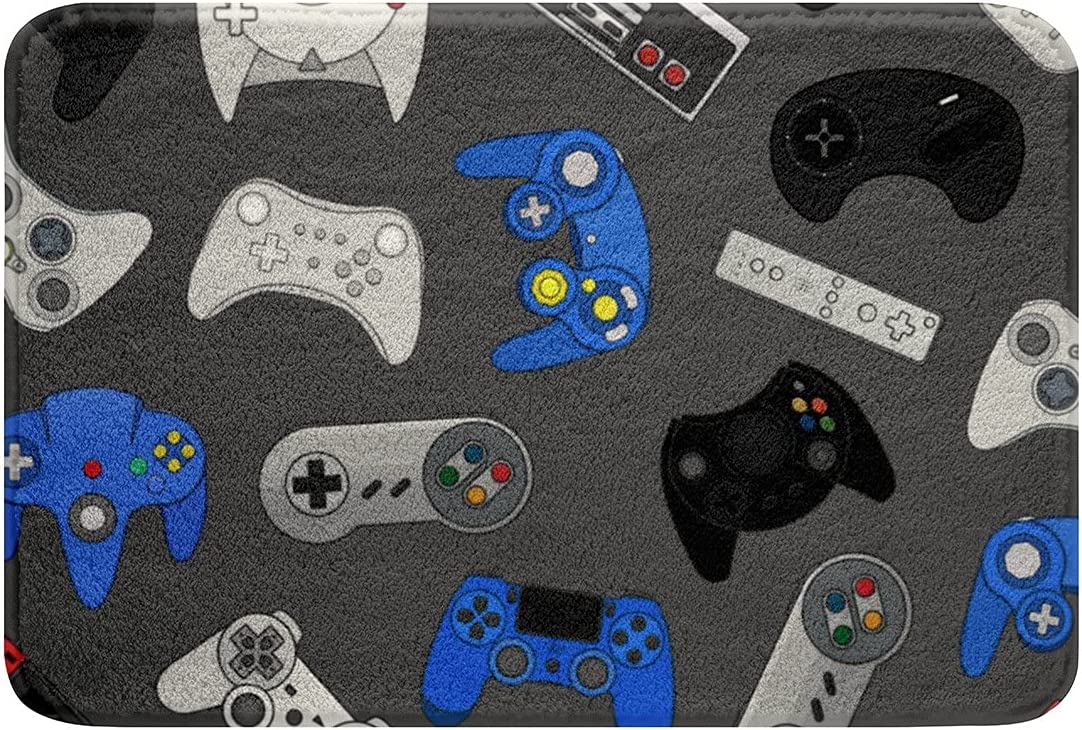 Tie Dye Gamer Rug for Game Room Decor - Area Rug with Gaming Console Print - Image 2