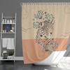 Tiger Forest Shower Curtain | Botanical Wildlife Animal Floral | Green Leaves | Linen Bathroom Curtain
