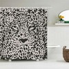 Tiger Leopard black white shower Curtain | Wildlife jungle big animal fabric Curtain House gift for animal lovers