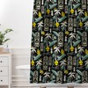 Tiki Hawaiian Shower Curtain, Retro Mid Century Modern Bathroom Decor, Black Bath Curtain