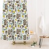 Tiki Hawaiian Shower Curtain, Retro Mid Century Modern Bathroom Decor, Forest Theme