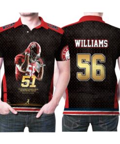 Tim Williams #56 NFL Football Great Player from Alabama Crimson Tide 3D Allover Print Polo Shirt for Fans and Lovers