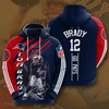 Tom Brady 12 Go Pats All Over Print 3D Hoodie with Player Quote