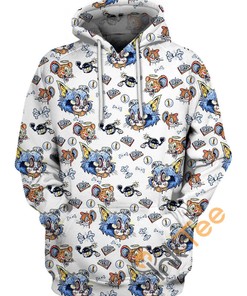 Tom and Jerry Pattern All Over Print Hoodie 3D