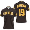 Tony Gwynn 19 Mlb Dark Brown Jersey Inspired Style 3D All Over Print Polo Shirt with Personalized 3D Polo Collar