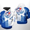 Toronto Blue Jays Skull Logo 3D Hoodie with Zipper