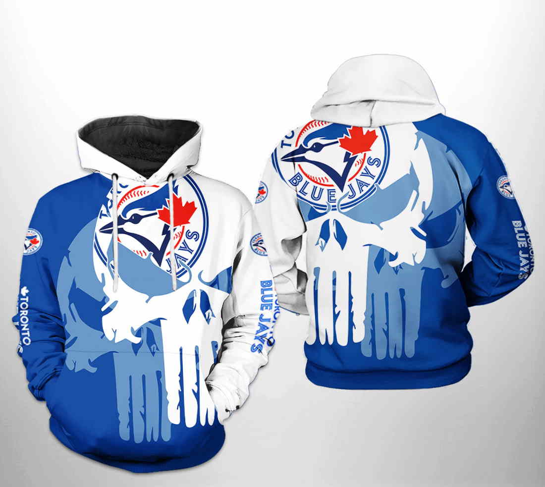 Toronto Blue Jays Skull Logo 3D Hoodie with Zipper