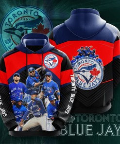 Toronto Blue Jays Sport Theme All Over Print Hoodie with 3D Effect