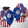 Toronto Blue Jays USA Flag 3D Hoodie with Zipper