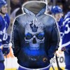 Toronto Maple Leafs Skull on Fire 3D Hoodie for Men and Women