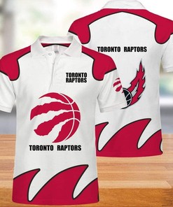 Toronto Raptors Athleisure All Over Print Polo T-shirt with Personalization Option