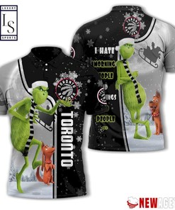 Toronto Raptors Grinch Steals Christmas with 3D Printed Polo Shirt