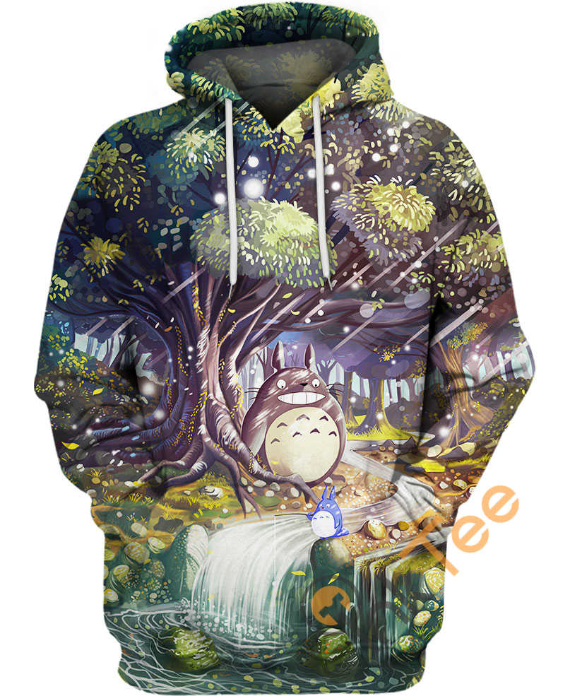 Totoro in Forest All Over Print Hoodie with 3D Effect