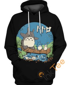 Totoro in the Woods Print Hoodie in 3D Design
