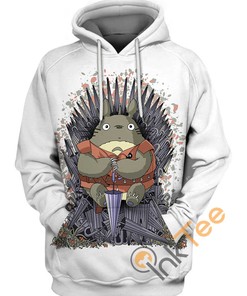 Totoro on the Umbrella Throne 3D Hoodie for Men and Women
