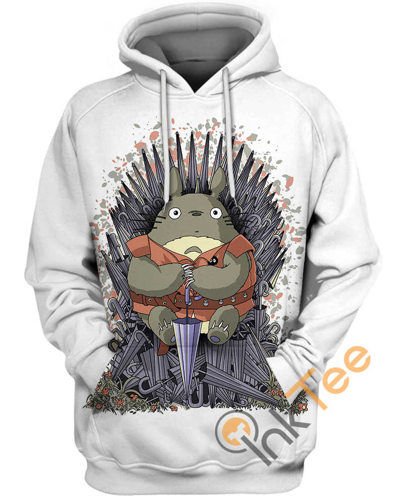 Totoro on the Umbrella Throne 3D Hoodie for Men and Women