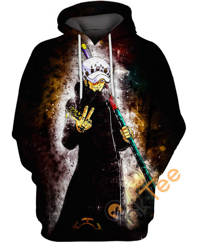 Trafalgar Law Illustration Style All Over Print Hoodie in 3D Design