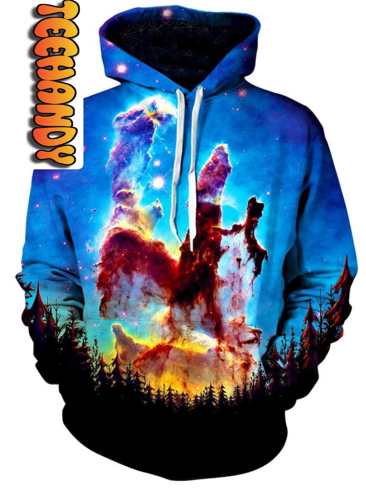 Tree Space Unisex All Over Print 3D Hoodie with Tree Print