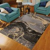 Trendy 70s Bright Gold Abstract Art Deco Rug for Modern Home Decor