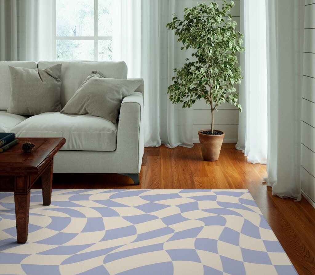 Trendy Boho Dorm Decor for College Girls: Personalized Aesthetic 70s Rugs with Non-Slip Bathroom Rugs Washable