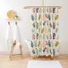 Trendy Boho Shower Curtain with Mid-Century Abstract Patterns and Cacti - Eco-Friendly and Waterproof Material