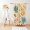 Trendy Botanic Boho Shower Curtain, Abstract Patterns Bath Decor, Eco-Friendly Material