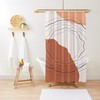 Trendy Circle Abstract Shower Curtain in Minimalistic Design - Eco-Friendly, Durable, and Waterproof, Includes Hooks