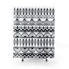 Tribal Shower Curtain, Black and White Bathroom Decor, Bohemian Line Art