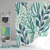 Tropical Blue Leaves Shower Curtain | Botanical Forest | Home Bathroom Decor | Nature Theme | House Warming Gift