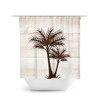 Tropical Brown Palm Tree Shower Curtain, Coastal Bathroom Decor for Beach House, Guest Bathroom - SHOWER95