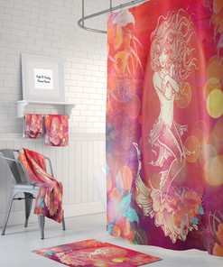 Tropical Mermaid Shower Curtain Bath Mat, Towels | tropical shower curtains