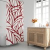 Tropical Mid Century Modern Red Shower Curtain - Minimalist Abstract with Leaf and Botanical Design for Bathroom Decor