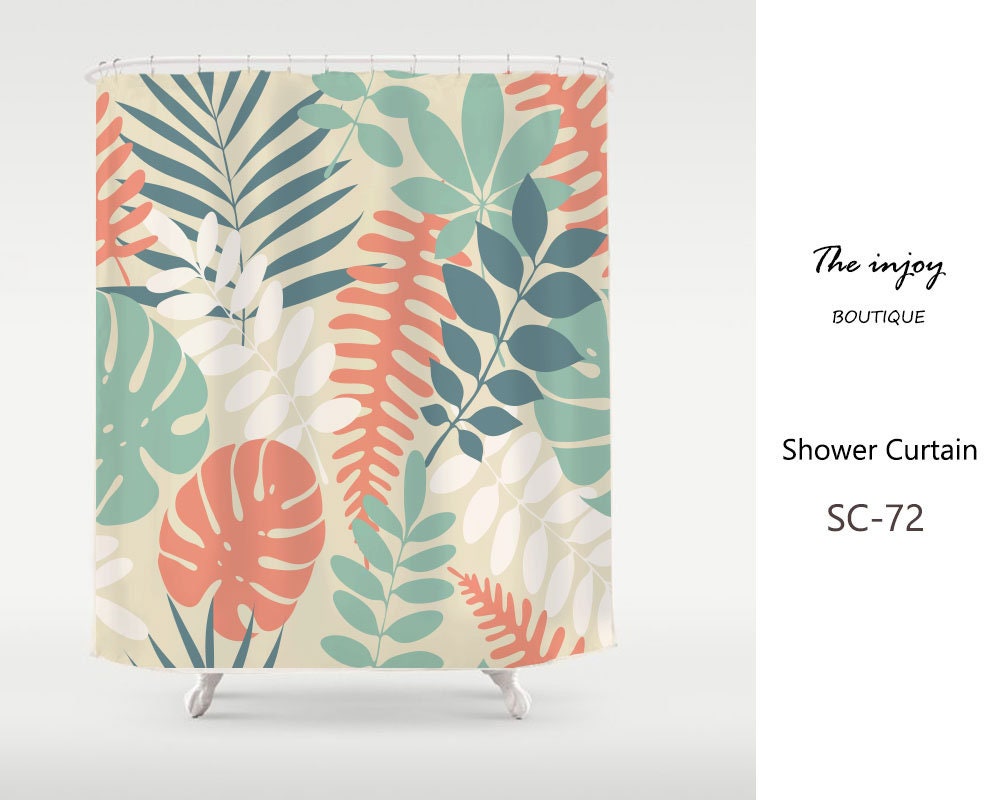 Tropical Monstera Shower Curtain, Customized Waterproof & Washable Bathroom Set, Perfect for a Relaxing Bath Experience