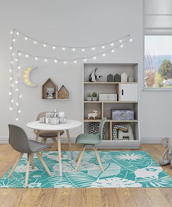 Tropical Plants and Flowers Pattern Non-Slip Area Rug - Perfect for Vintage Home Decoration with Floor Rugs